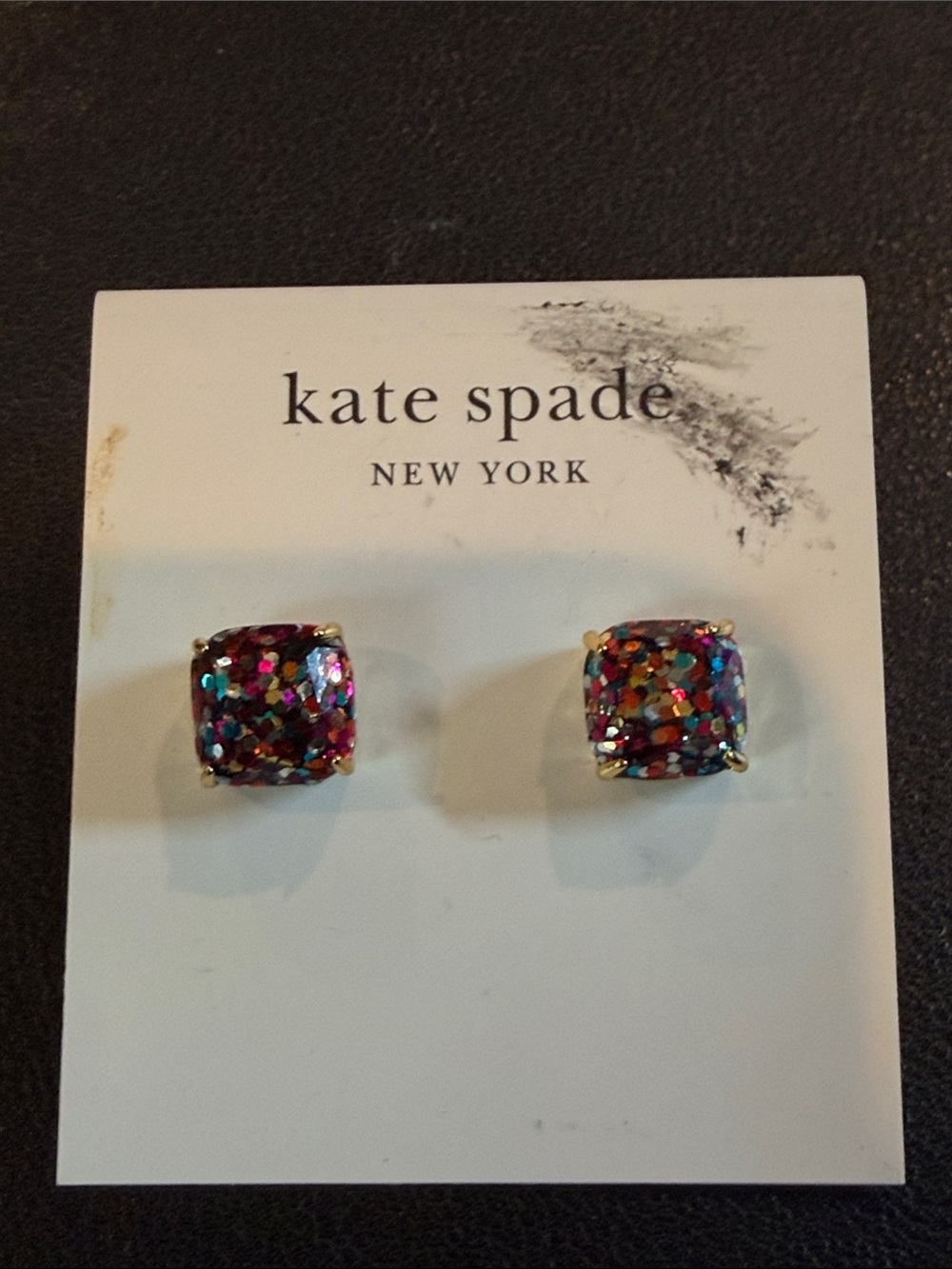 NWT Kate Spade Multi Glitter Earrings - Picture 4 of 4